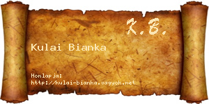 Kulai Bianka névjegykártya